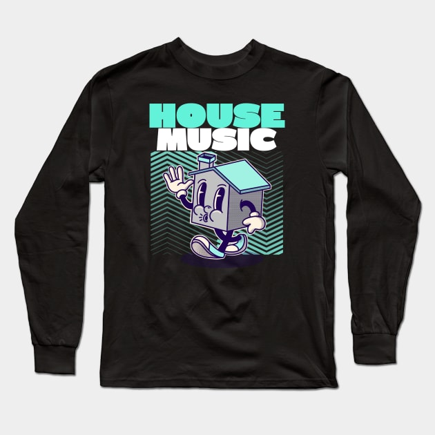 HOUSE MUSIC - Character Long Sleeve T-Shirt by DISCOTHREADZ 